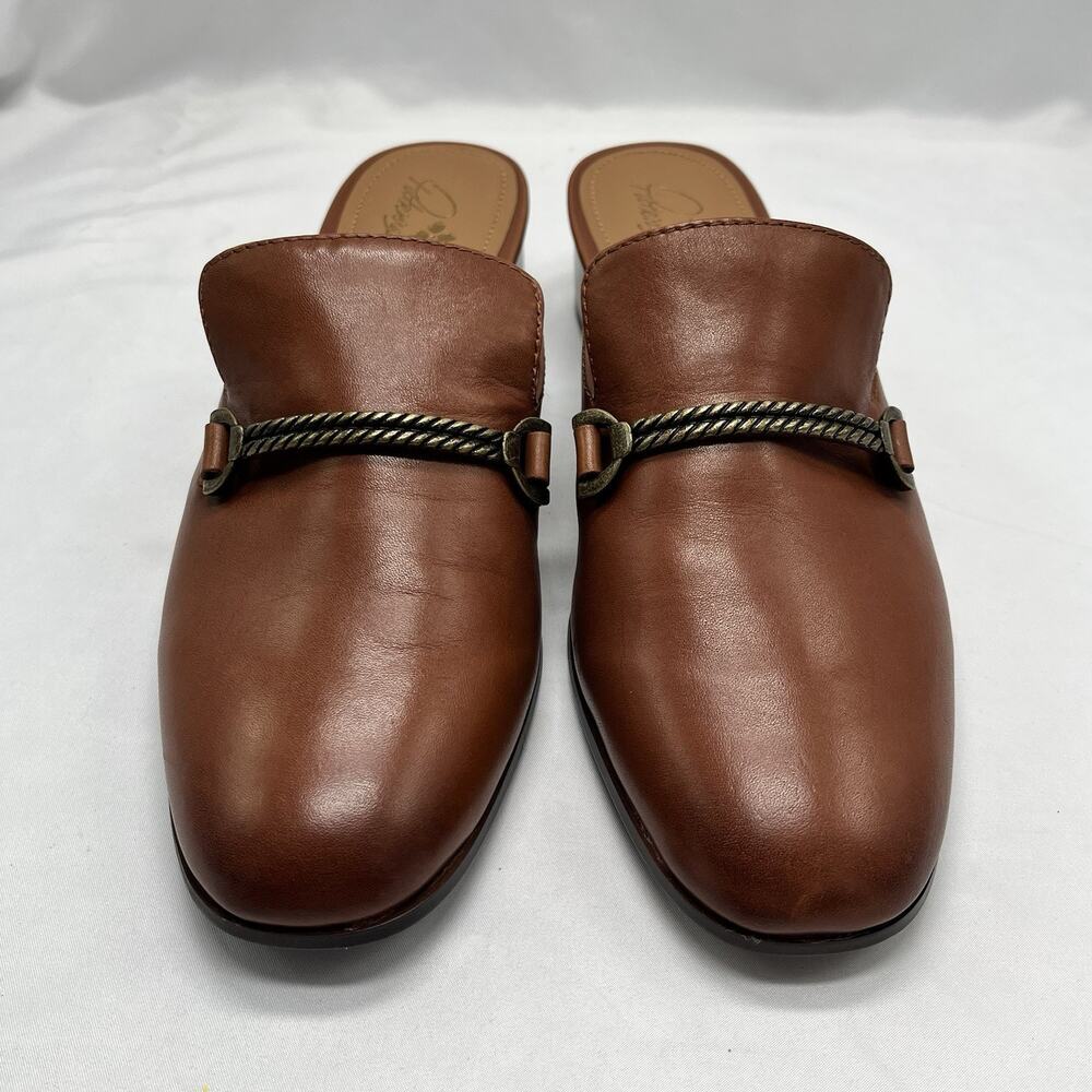 Patricia Nash Tilly Leather Mules New With Box Size 10 Chain horse bit detail - Picture 4 of 14